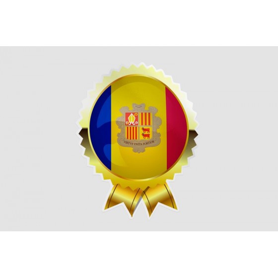 Andorra Flag Style 17 Sticker
