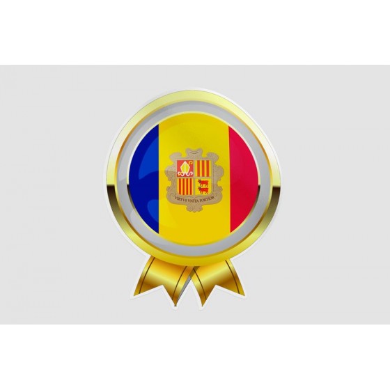 Andorra Flag Style 20 Sticker