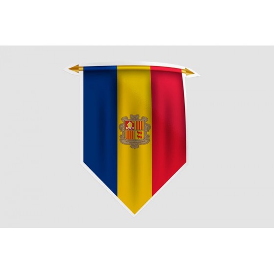 Andorra Flag Style 5 Sticker