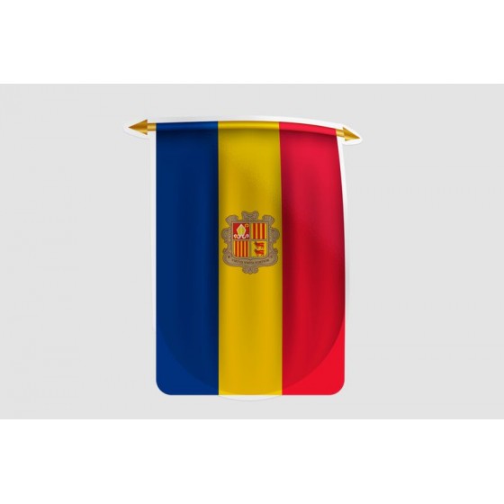 Andorra Flag Style 9 Sticker