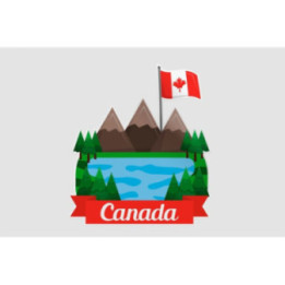 Canadian Flag Mountains Lake Landscape Sticker - DecalsHouse