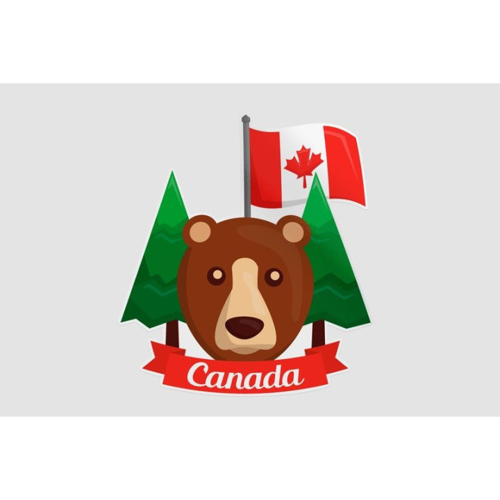 Canadian Grizzly Bear Sticker - DecalsHouse