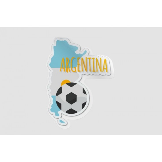 Argentina Map Football Sticker