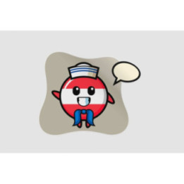 Character Mascot Of Austria Flag Badge As A Sailor Man Sticker - DecalsHouse