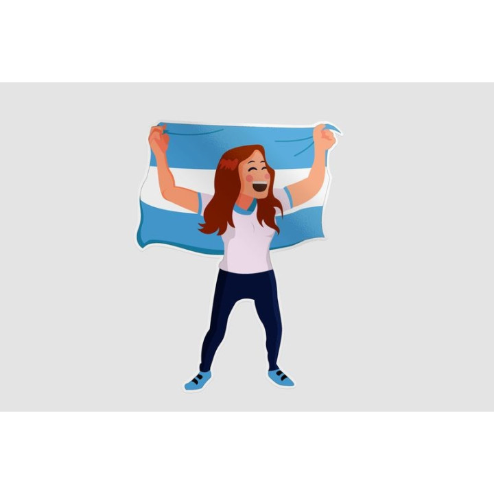 Cheerful Argentina Football National Team Supporter Style 2 Sticker - DecalsHouse