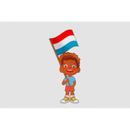 Children Holding Luxembourg Flag Style 3 Sticker - DecalsHouse