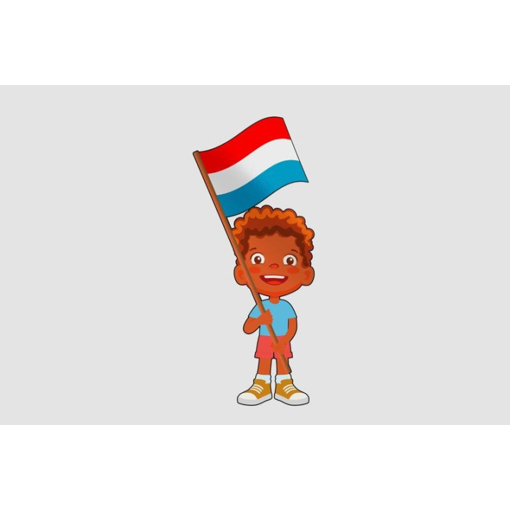 Children Holding Luxembourg Flag Style 3 Sticker - DecalsHouse
