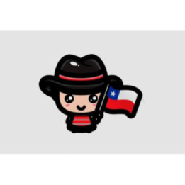 Chile Boy With Flag Sticker - DecalsHouse
