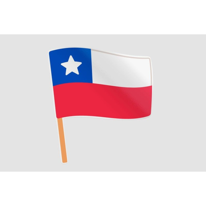 Chile Flag Style 8 Sticker - DecalsHouse