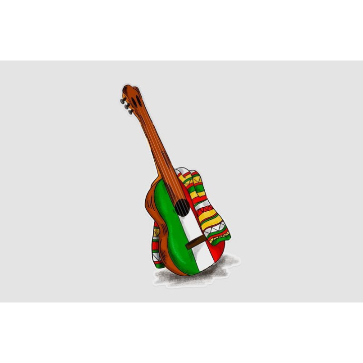 Mexican Mariachi Guitar Stickers – Fiesta Decals (2-Pack)