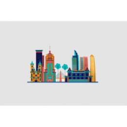 Colourful Sao Paulo Skyline Sticker - DecalsHouse