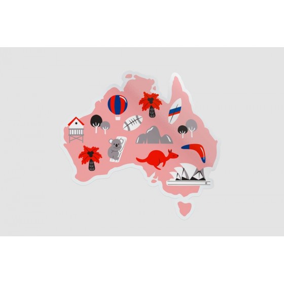 Australia Map Style 12 Sticker