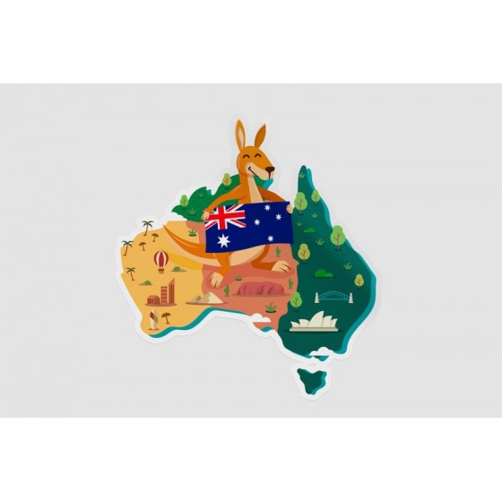 Australia Map Style 14 Sticker