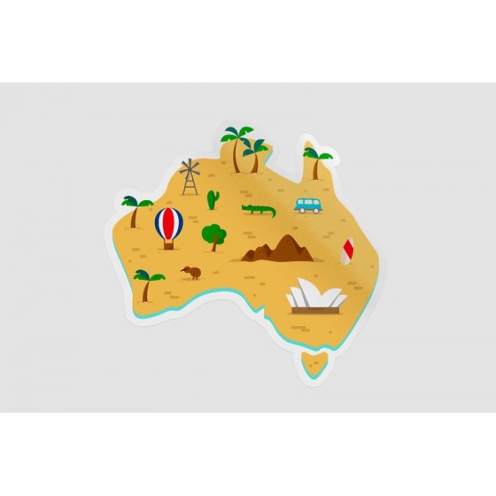 Australia Map Style 17 Sticker