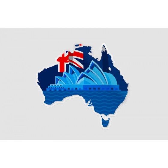 Australia Map Style 22 Sticker