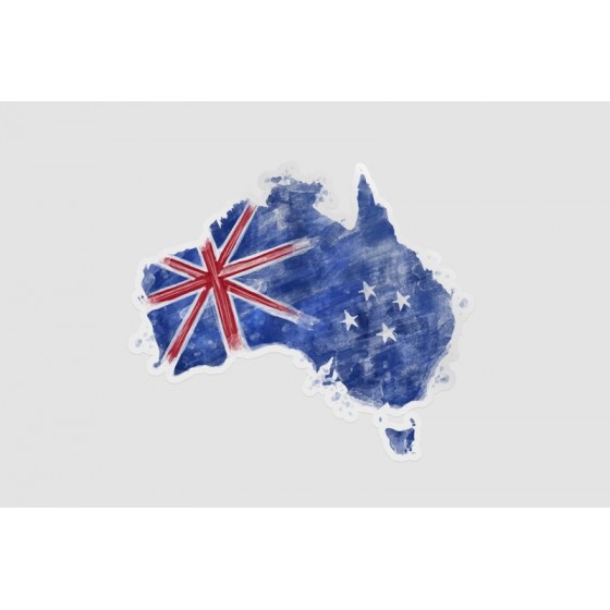 Australia Map With Flag In...