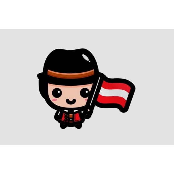 Austria Boy With Flag Sticker