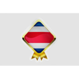 Costa Rica Flag Badge Sticker - DecalsHouse