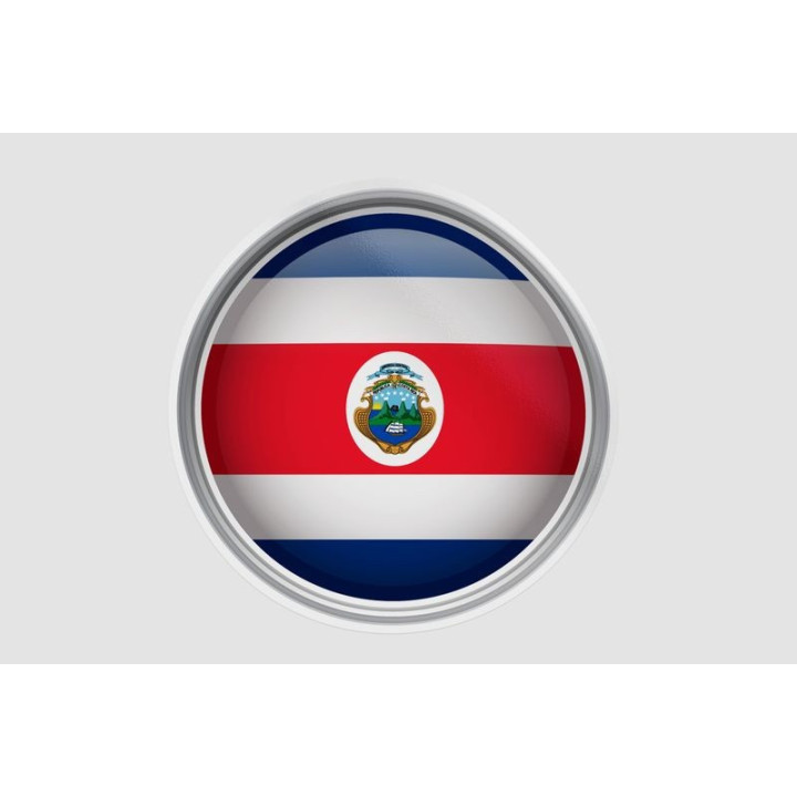 Costa Rica Flag Badge Style 10 Sticker - DecalsHouse
