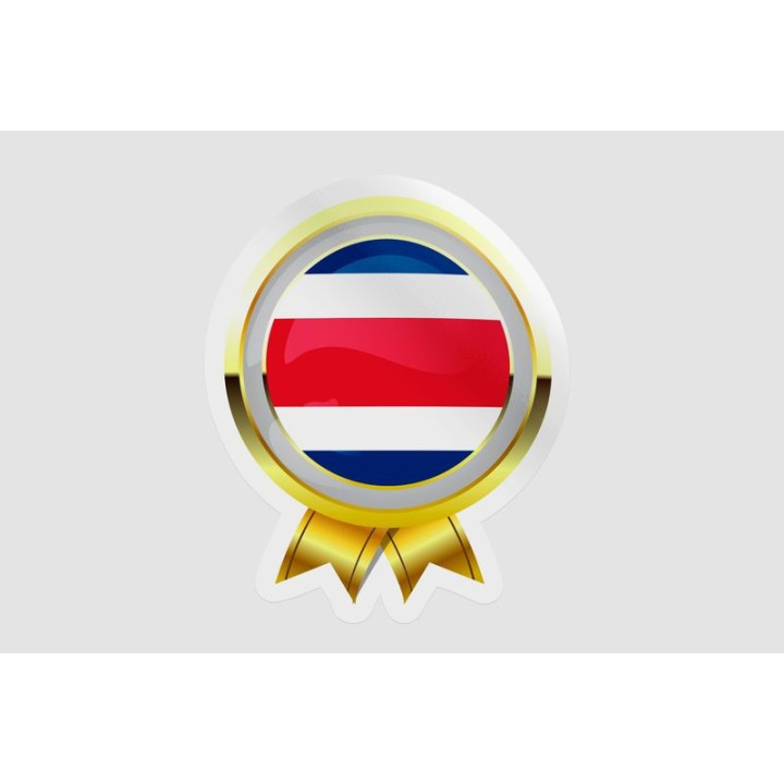 Costa Rica Flag Badge Style 4 Sticker - DecalsHouse
