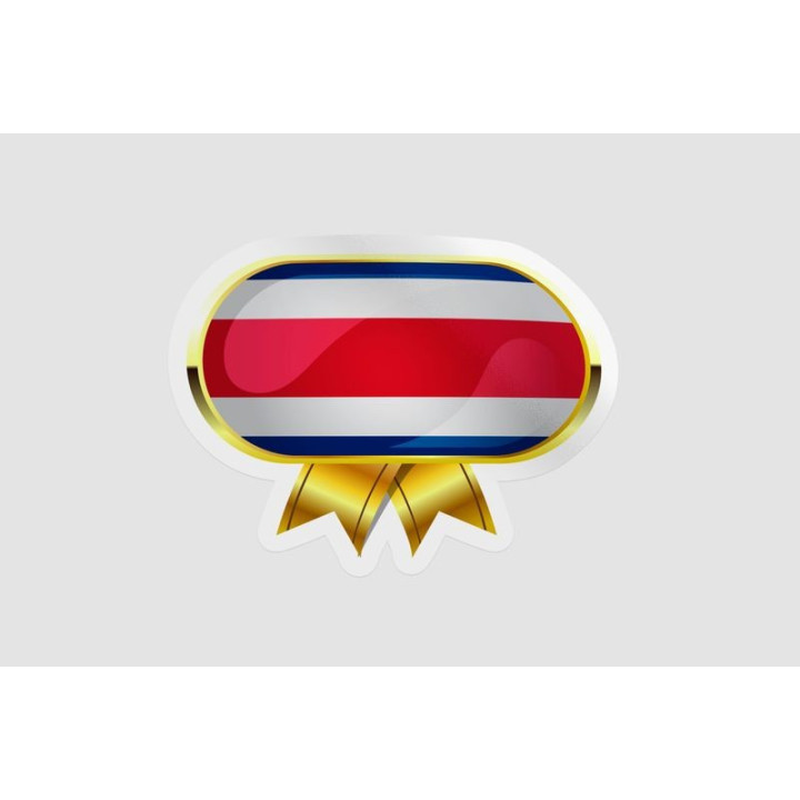 Costa Rica Flag Badge Style 5 Sticker - DecalsHouse