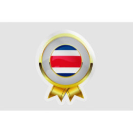 Costa Rica Flag Badge Style 7 Sticker - DecalsHouse