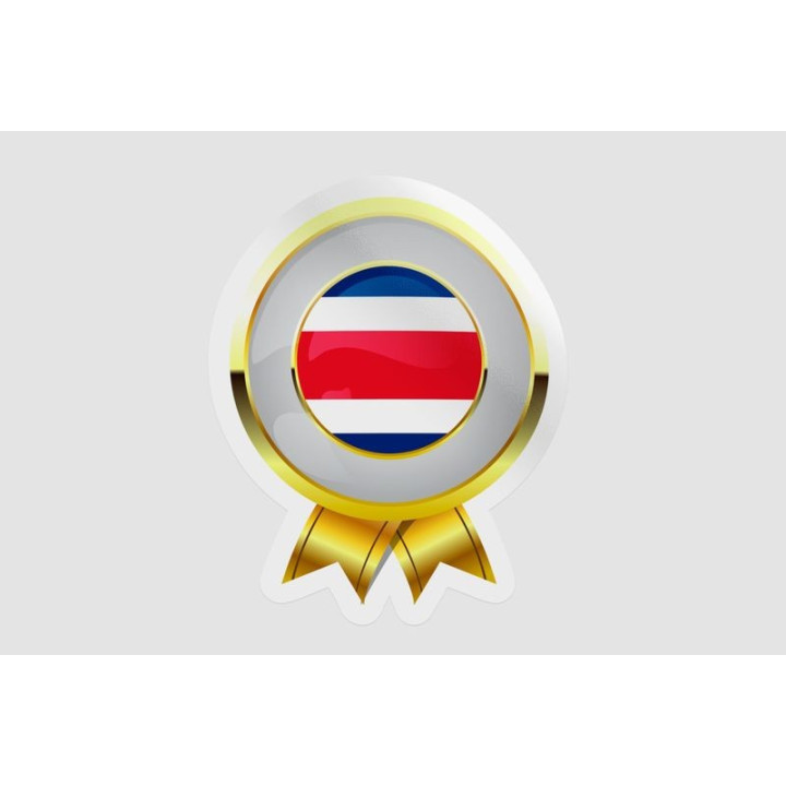 Costa Rica Flag Badge Style 7 Sticker - DecalsHouse