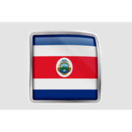 Costa Rica Flag Badge Style 9 Sticker - DecalsHouse