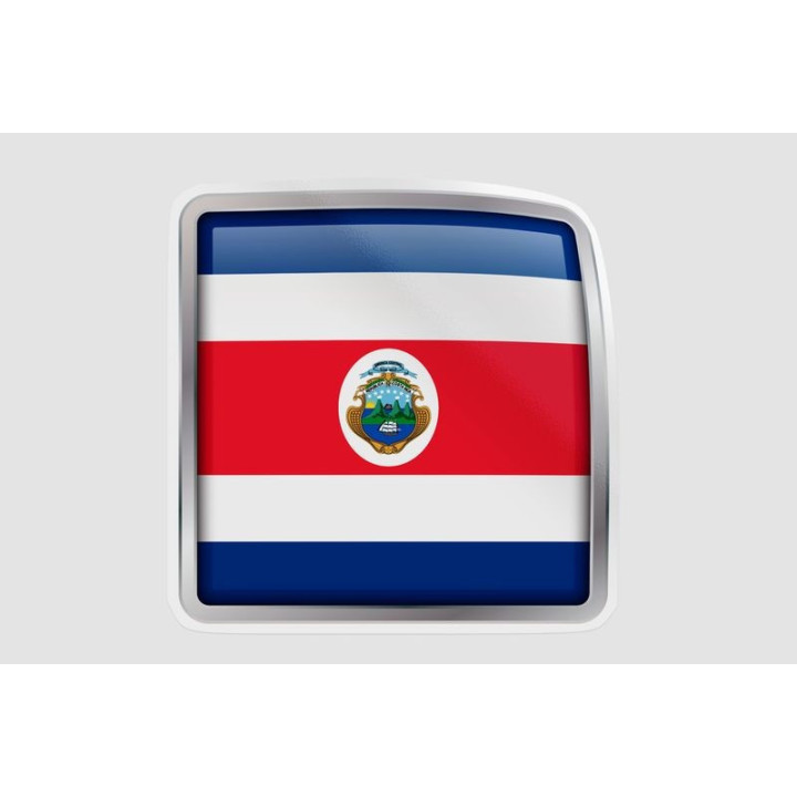 Costa Rica Flag Badge Style 9 Sticker - DecalsHouse
