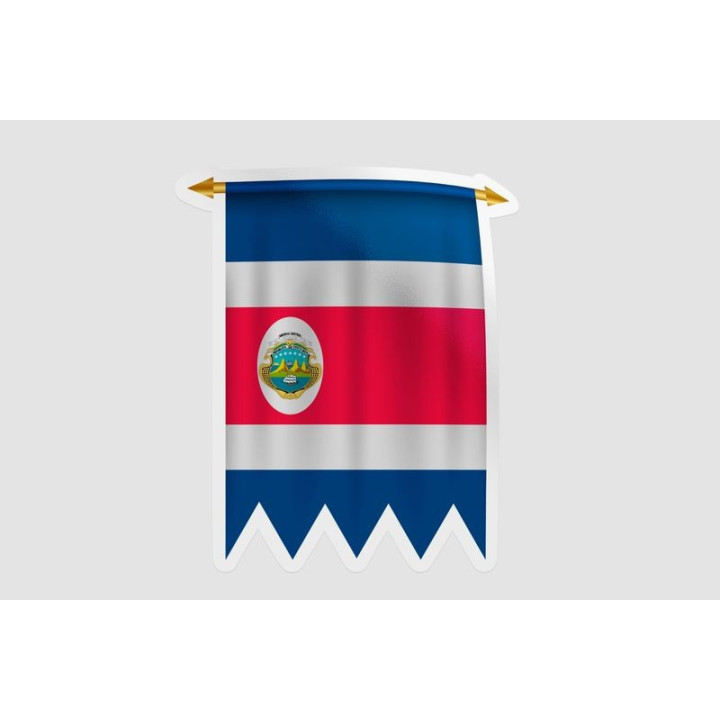 Costa Rica Flag Pennant Style 3 - DecalsHouse