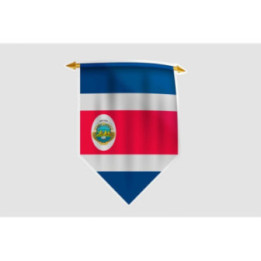 Costa Rica Flag Pennat Style 2 Sticker - DecalsHouse