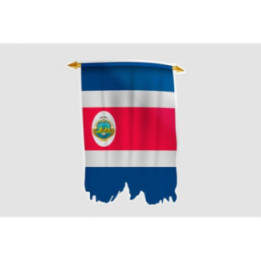 Costa Rica Flag Pennat Style 8 Sticker - DecalsHouse