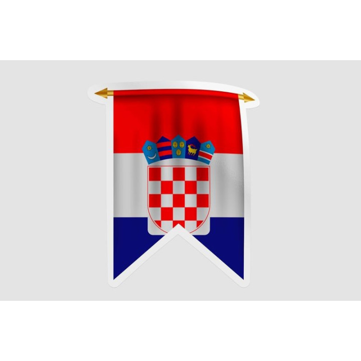 Croatia Flag Pennant Sticker - DecalsHouse