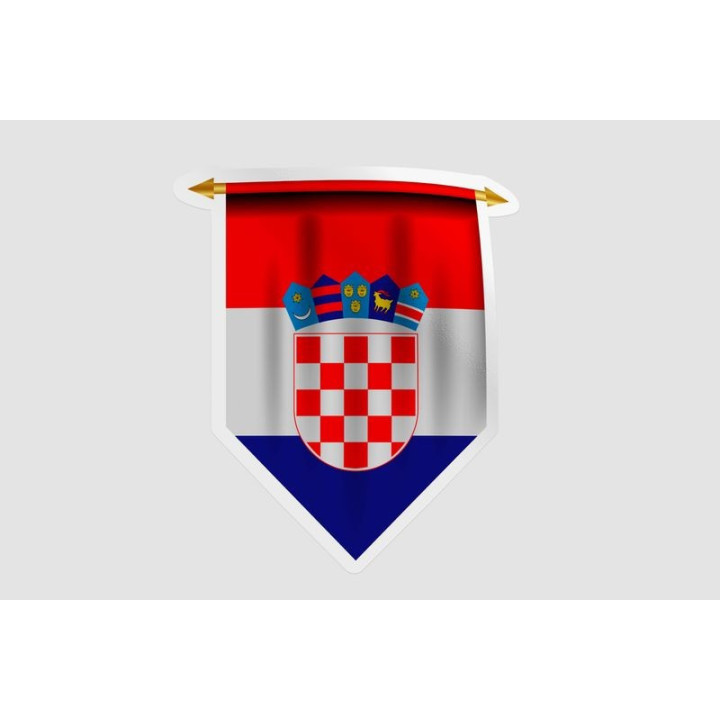 Croatia Flag Pennant Style 10 - DecalsHouse