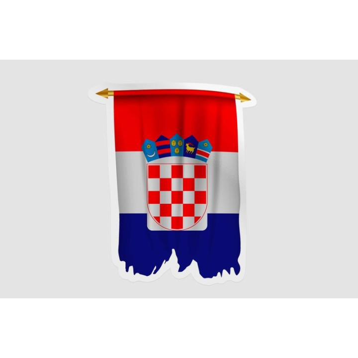 Croatia Flag Pennant Style 8 Sticker - DecalsHouse