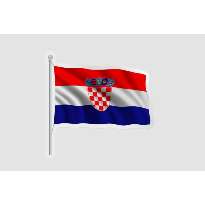 Croatia Flag Pole Style 2 - DecalsHouse