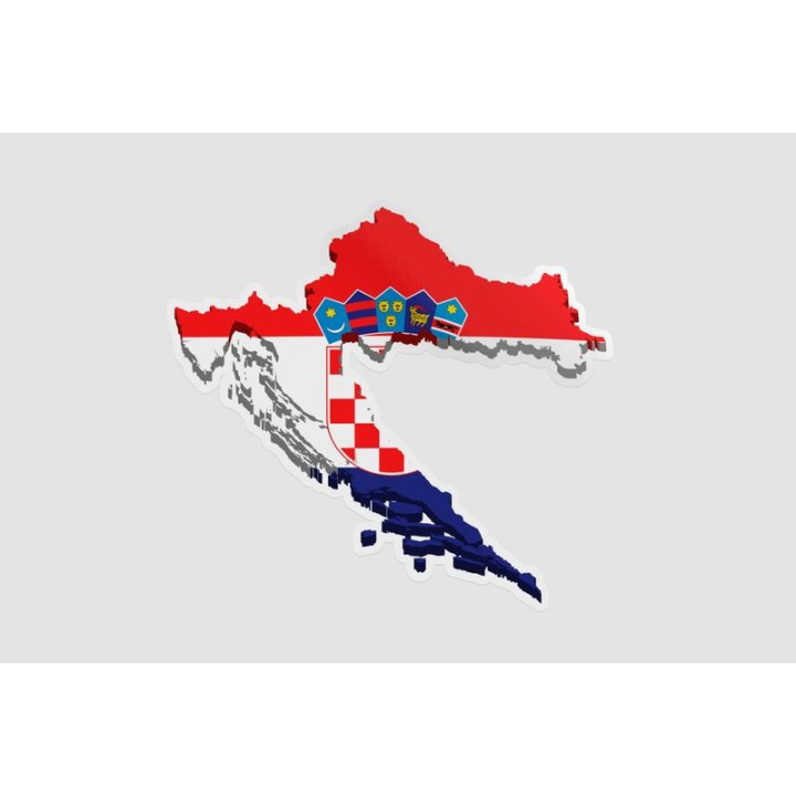 Croatia Map Flag Sticker - DecalsHouse