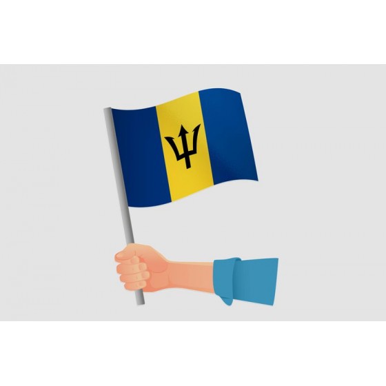 Barbados Flag Style 17 Sticker