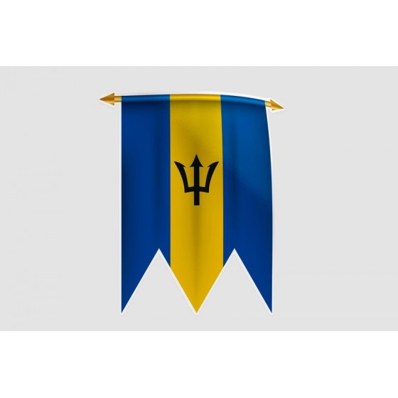 Barbados Flag Style 23 Sticker