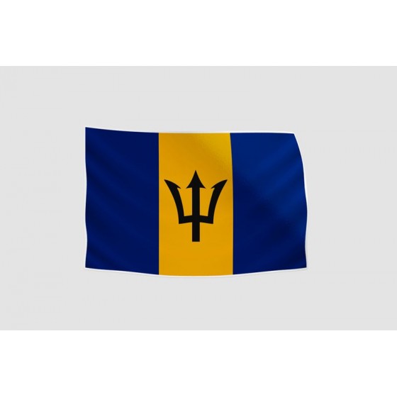 Barbados Flag Style 30 Sticker
