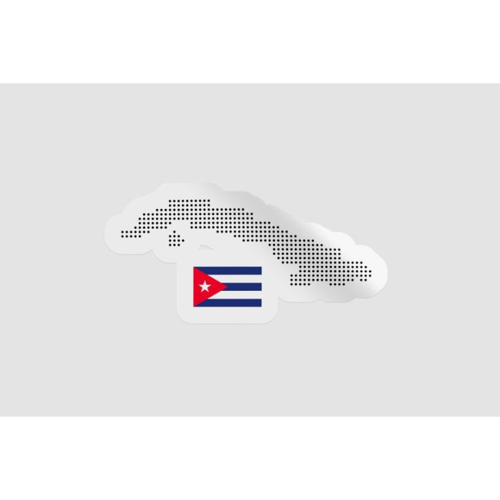 Cuba Map Flag - DecalsHouse