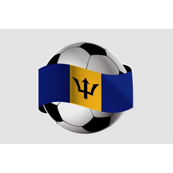 Barbados Football Ball Sticker