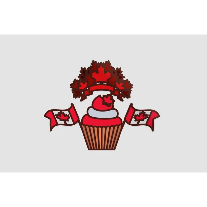Cupcake And Canada Flag Sticker - DecalsHouse
