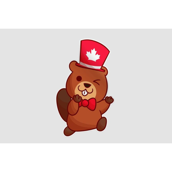 Cute Beaver For Canada Day Sticker - DecalsHouse