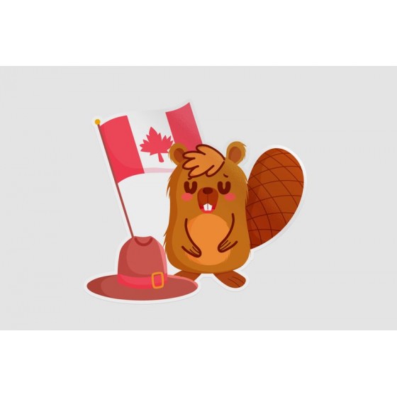 Beaver With Canadian Flag...