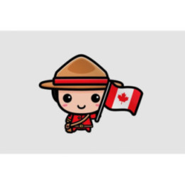 Cute Boy With Canada Flag Sticker - DecalsHouse