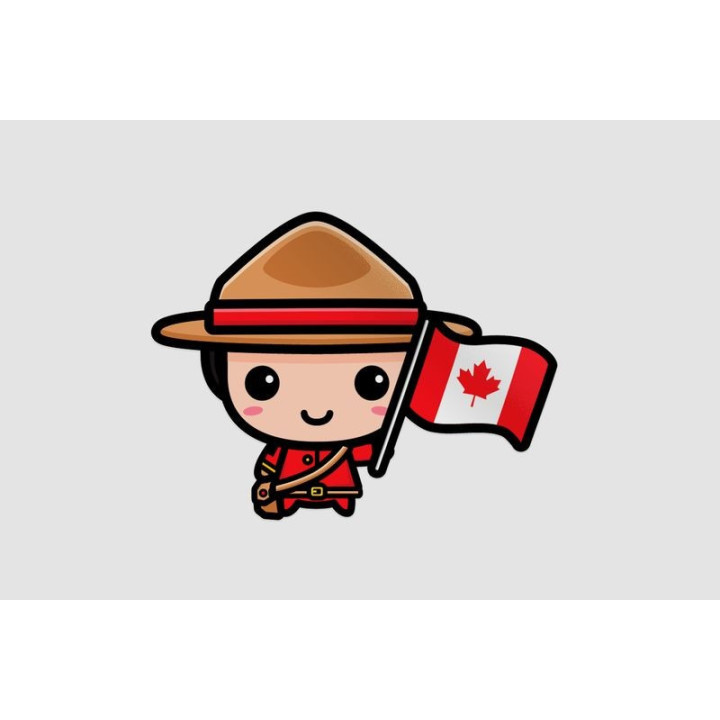 Cute Boy With Canada Flag Sticker - DecalsHouse