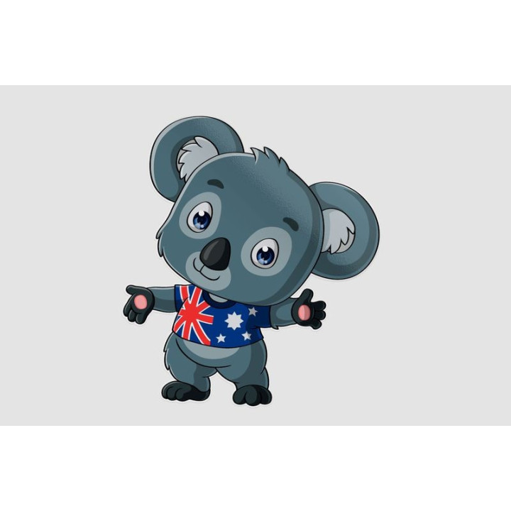Cute Koala Australia Flag Sticker - DecalsHouse