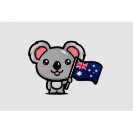 Cute Koala With Australia Flag Sticker - DecalsHouse