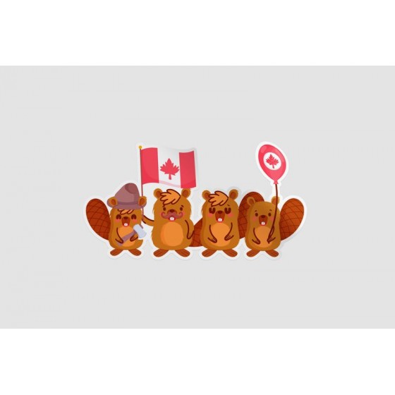 Beavers With Canadian Flag...